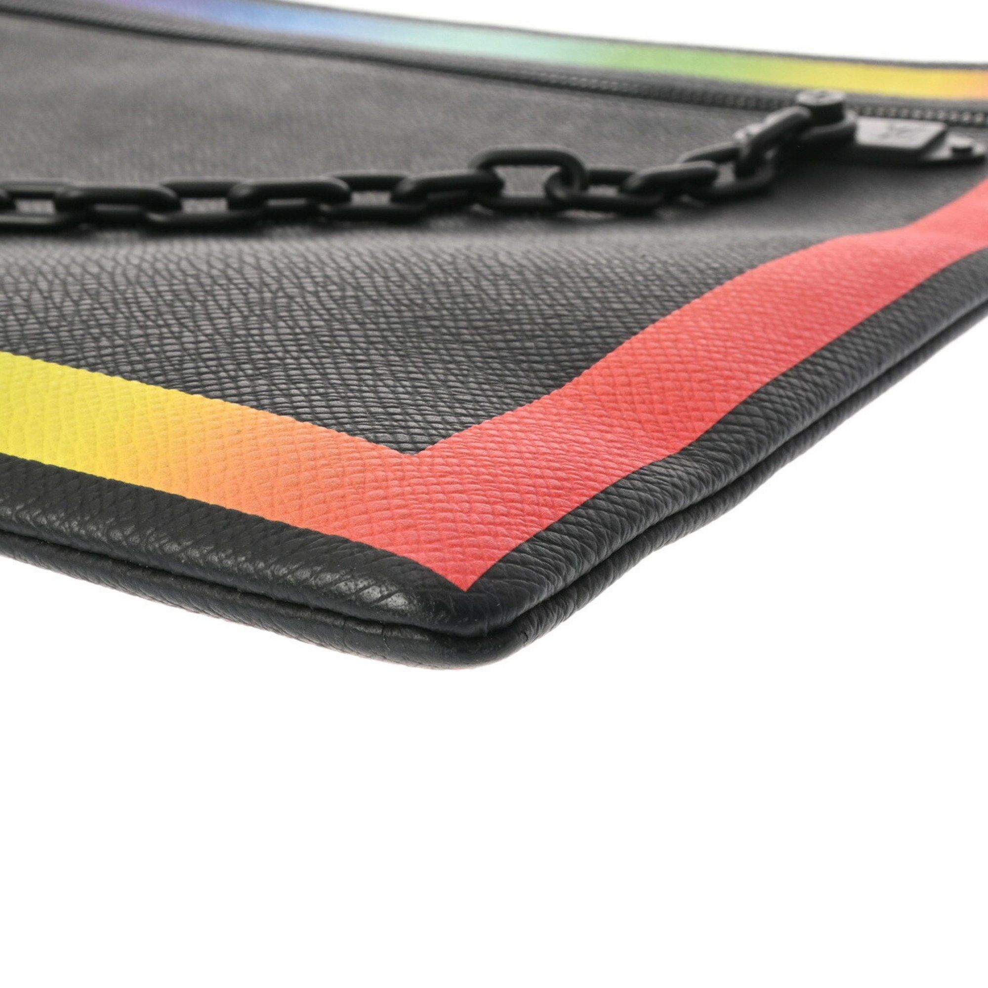 Louis Vuitton LOUIS VUITTON Taiga Pochette Black/Rainbow M30347 Men's Clutch Bag Size ONE SIZE - 6 Thumbnail