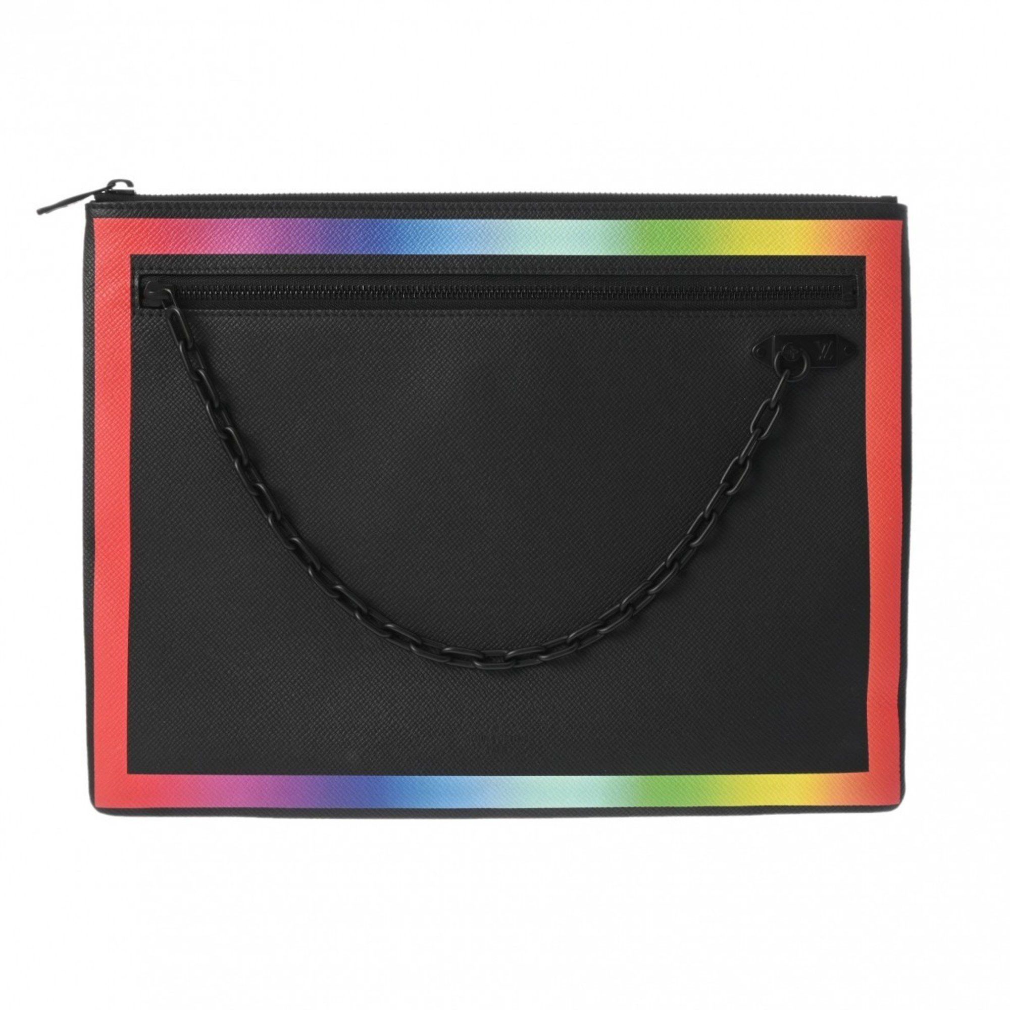 Louis Vuitton LOUIS VUITTON Taiga Pochette Black/Rainbow M30347 Men's Clutch Bag Size ONE SIZE - 2 Thumbnail