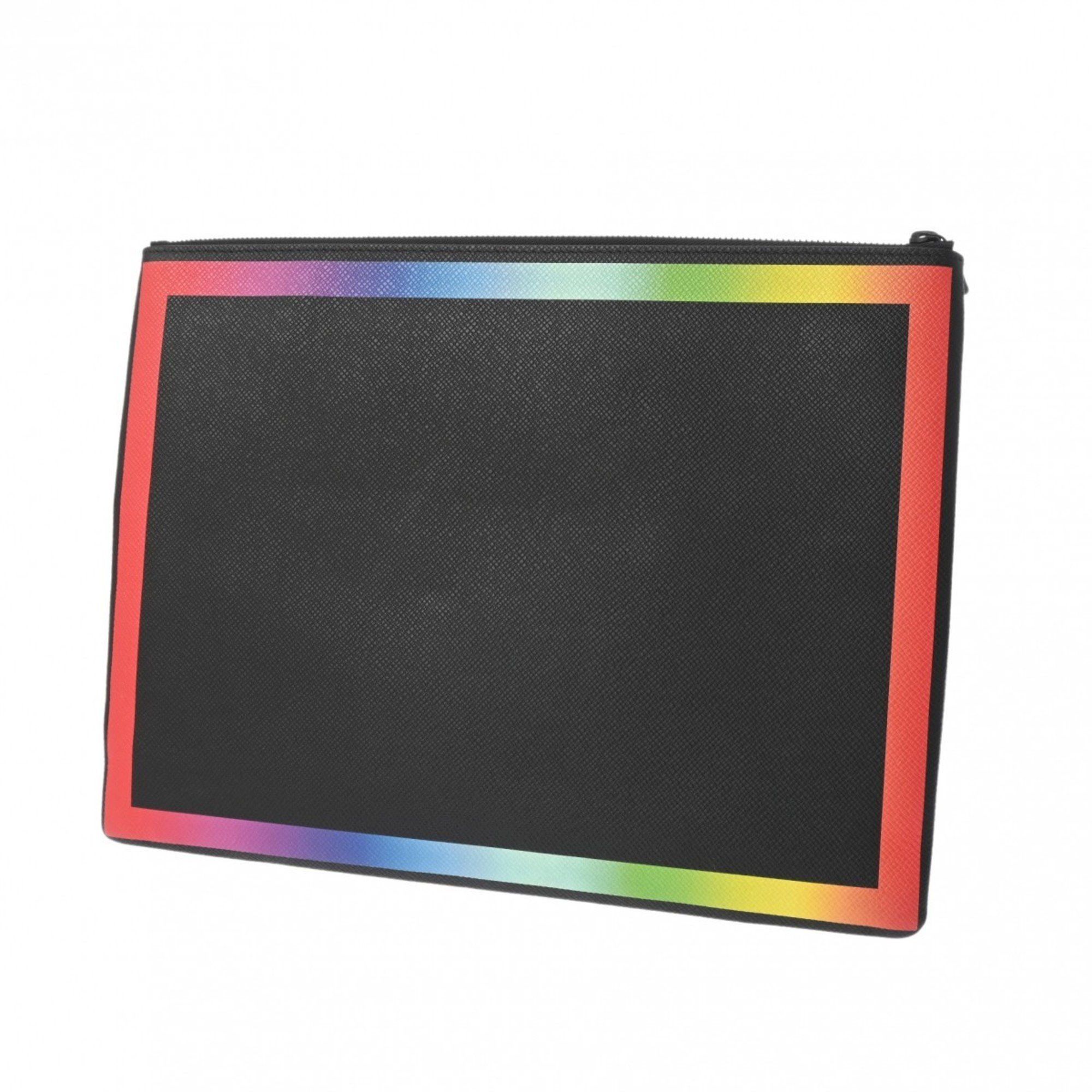 Louis Vuitton LOUIS VUITTON Taiga Pochette Black/Rainbow M30347 Men's Clutch Bag Size ONE SIZE - 3 Thumbnail