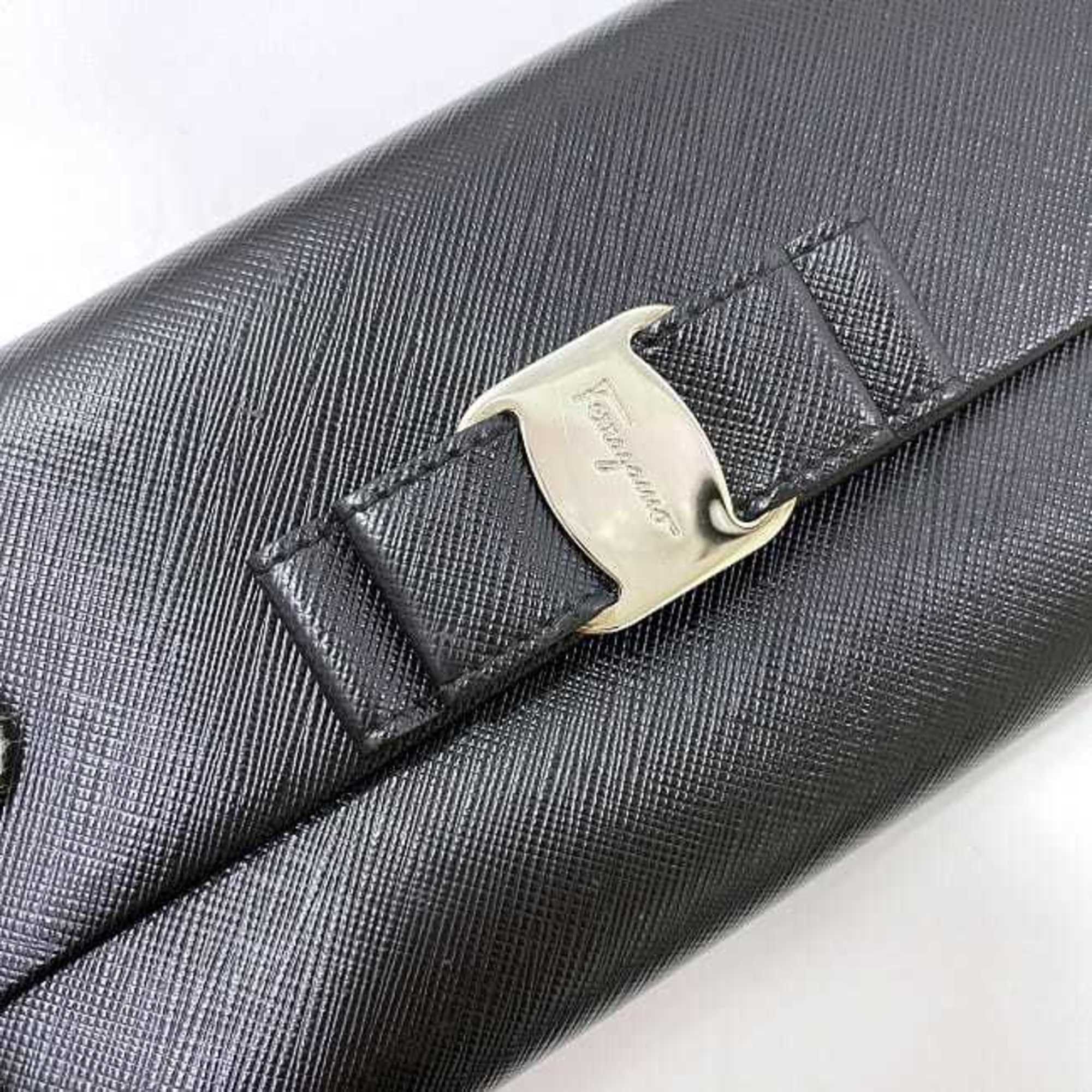 Salvatore Ferragamo Salvatore Ferragamo Tri-fold Long Wallet ec-21012 Black Vara Ribbon Grain Leather IY-22/A366 Clear Women's Size ONE SIZE - 6 Thumbnail