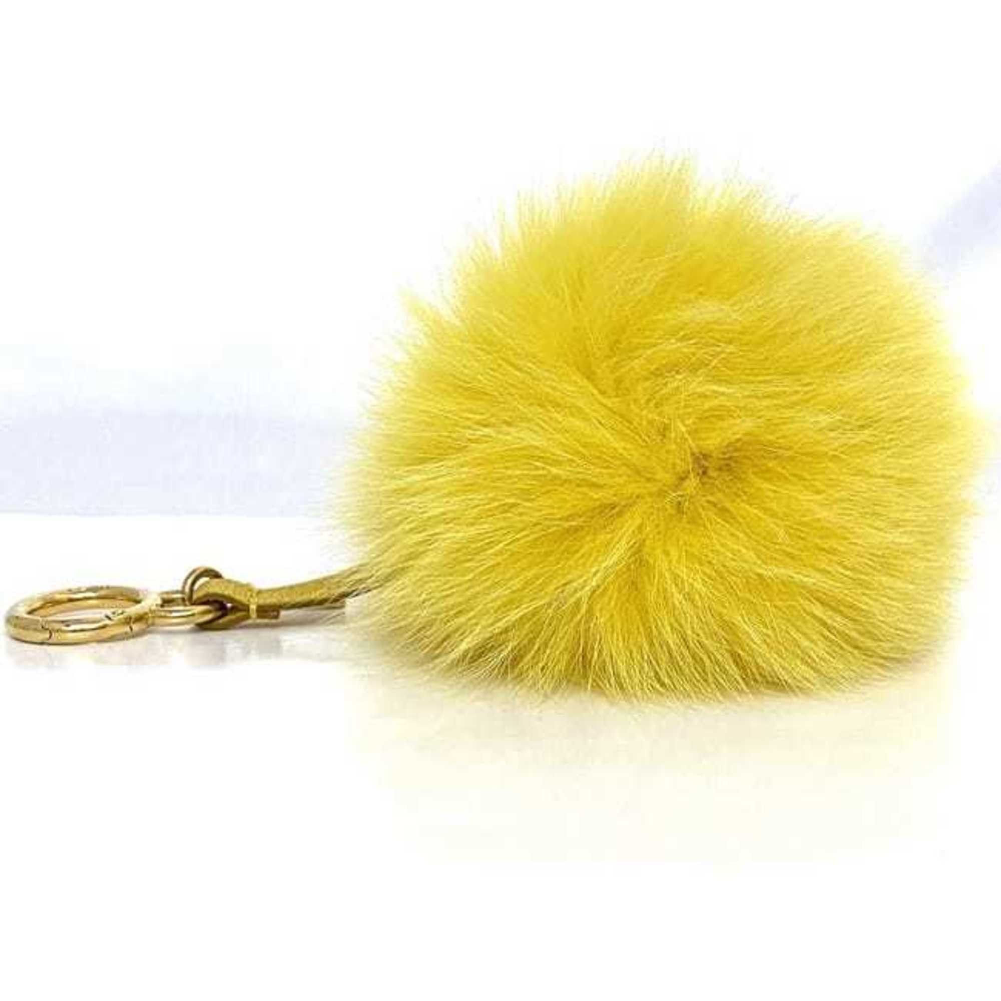 Fendi Fendi Bag Charm ec-20971 Yellow Fur GP FENDI Key Ring Holder Men's Women's Accessories Size ONE SIZE - 4 Thumbnail