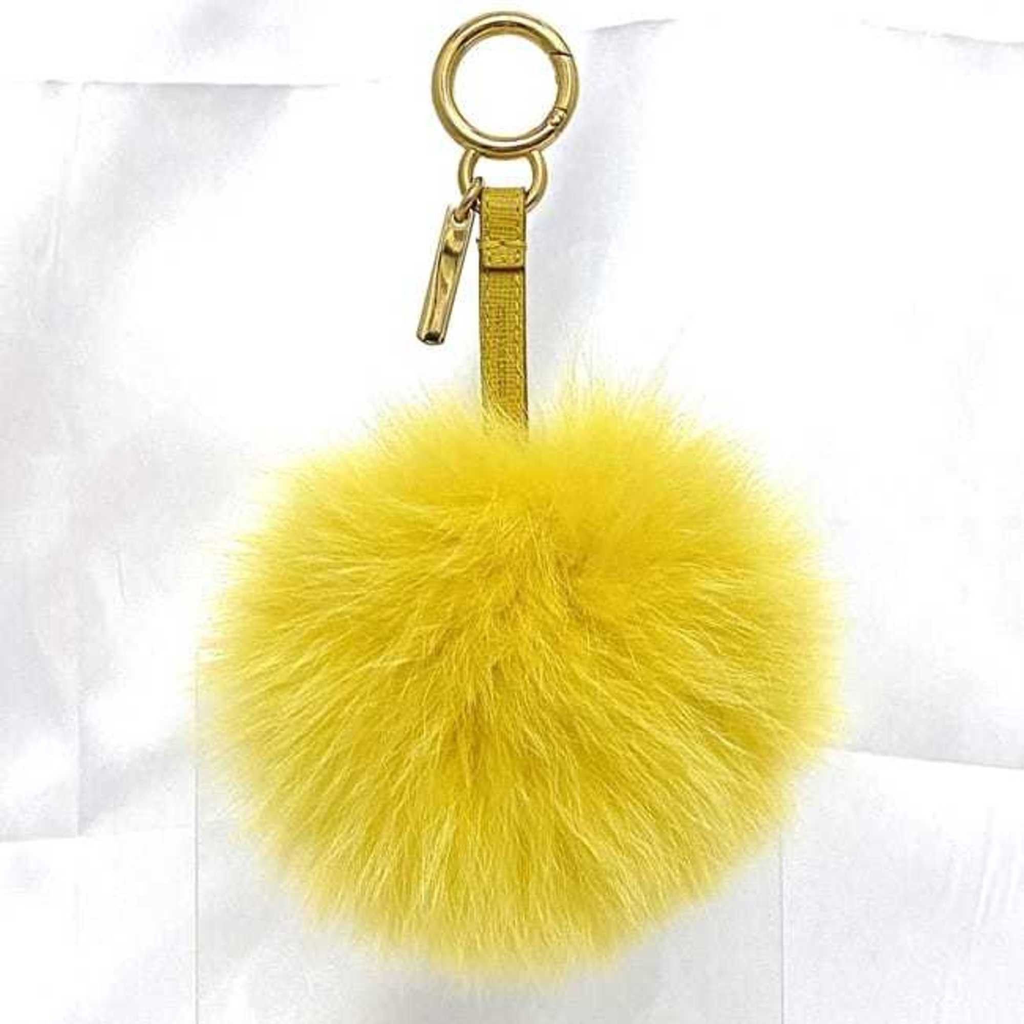 Fendi Fendi Bag Charm ec-20971 Yellow Fur GP FENDI Key Ring Holder Men's Women's Accessories Size ONE SIZE - 3 Thumbnail