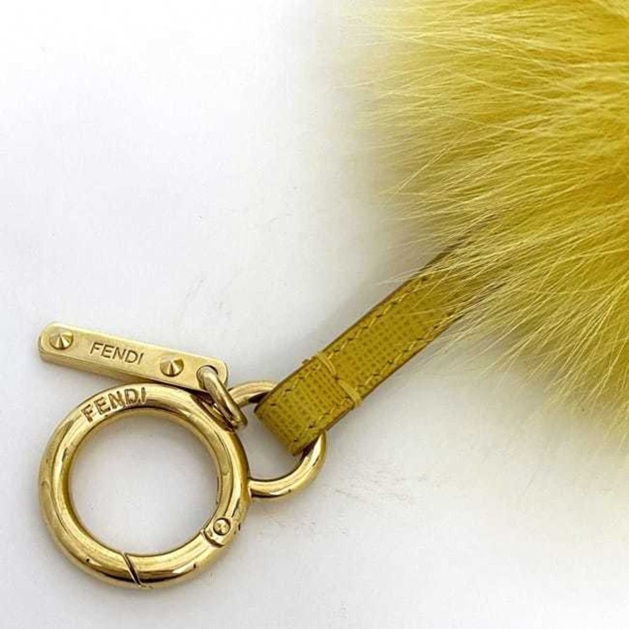 Fendi Fendi Bag Charm ec-20971 Yellow Fur GP FENDI Key Ring Holder Men's Women's Accessories Size ONE SIZE - 6 Thumbnail