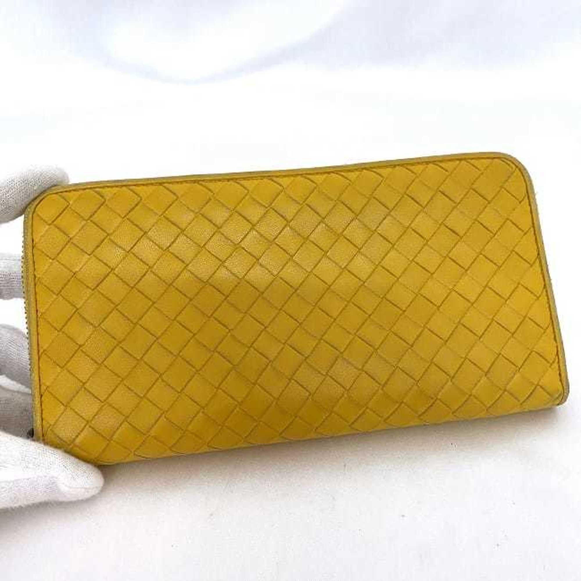 Bottega Veneta Bottega Veneta Round Long Wallet ec-21015 Yellow Intrecciato Leather BOTTEGA VENETA Women's Size ONE SIZE - 7 Thumbnail