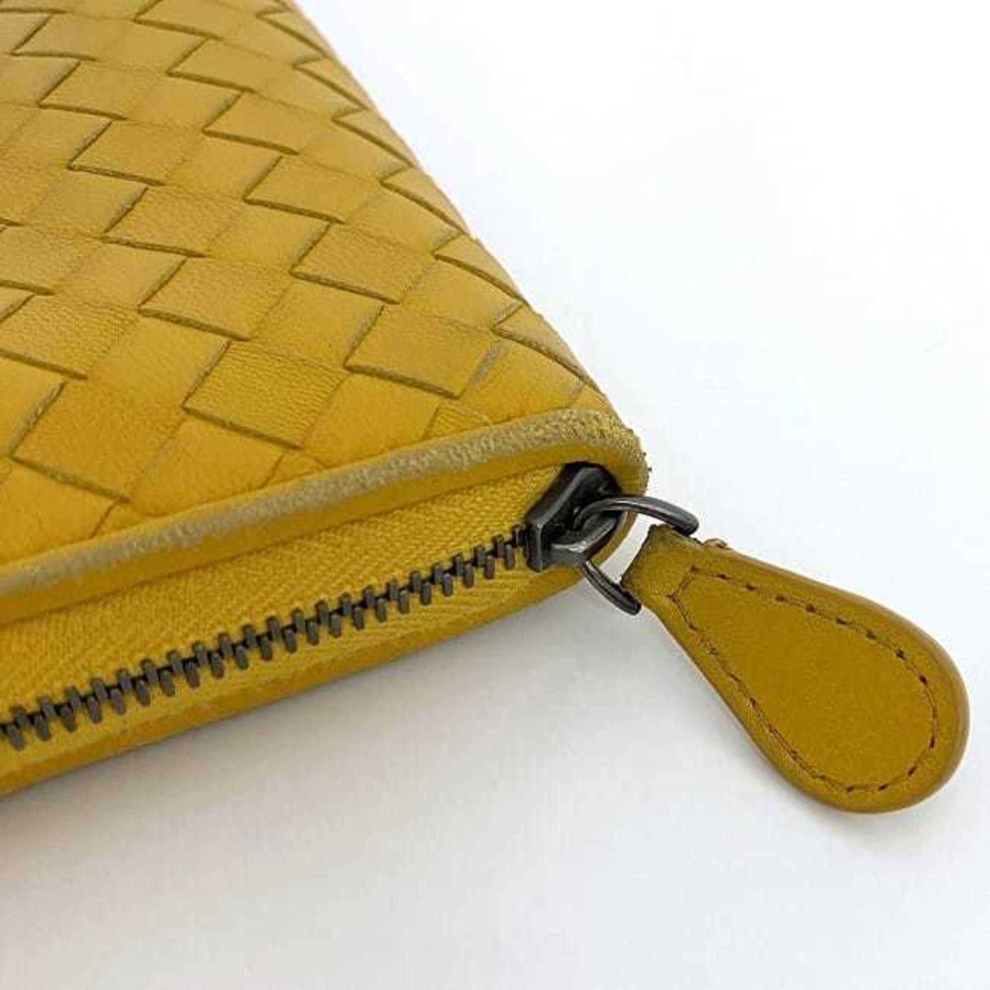 Bottega Veneta Bottega Veneta Round Long Wallet ec-21015 Yellow Intrecciato Leather BOTTEGA VENETA Women's Size ONE SIZE - 8 Thumbnail
