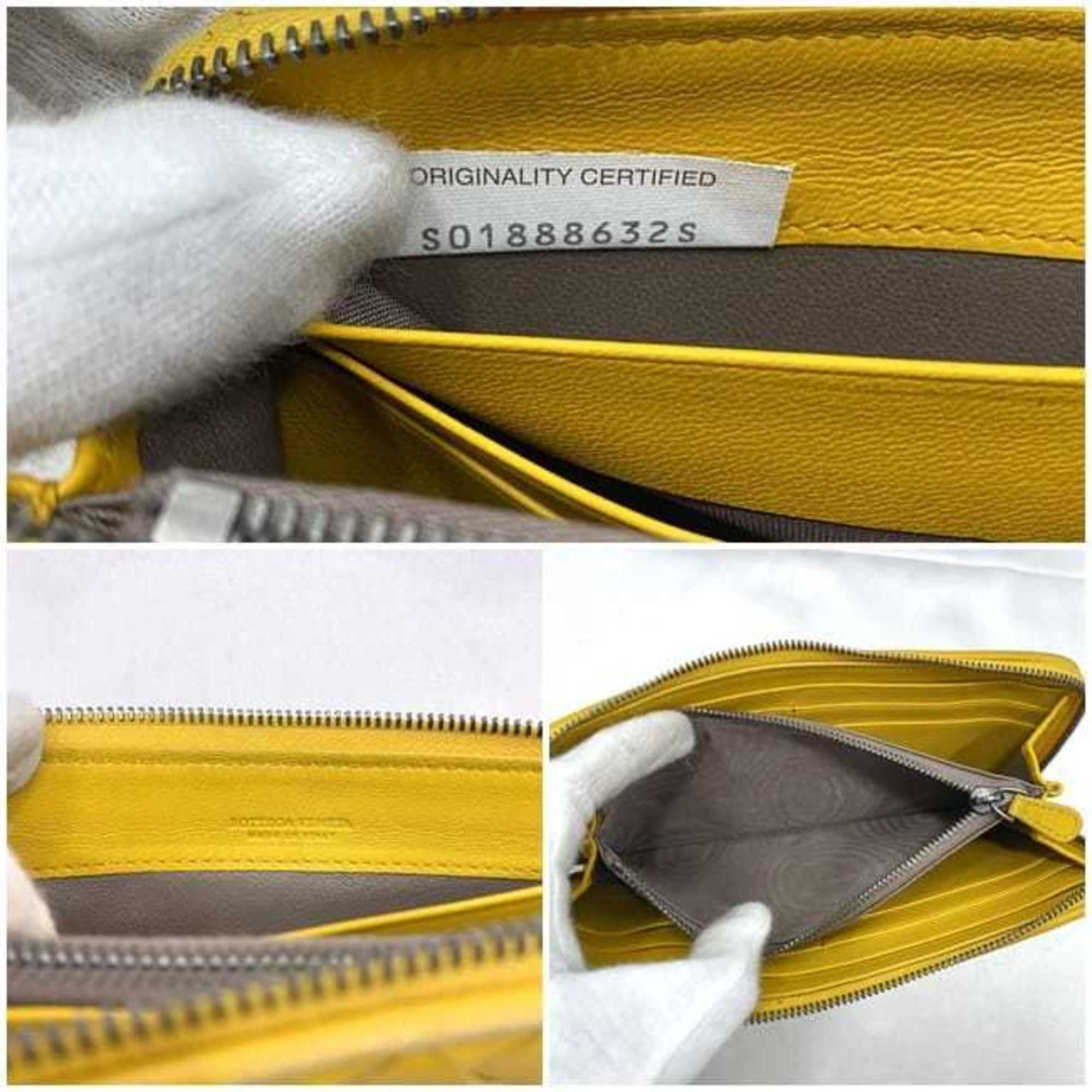 Bottega Veneta Bottega Veneta Round Long Wallet ec-21015 Yellow Intrecciato Leather BOTTEGA VENETA Women's Size ONE SIZE - 11 Thumbnail