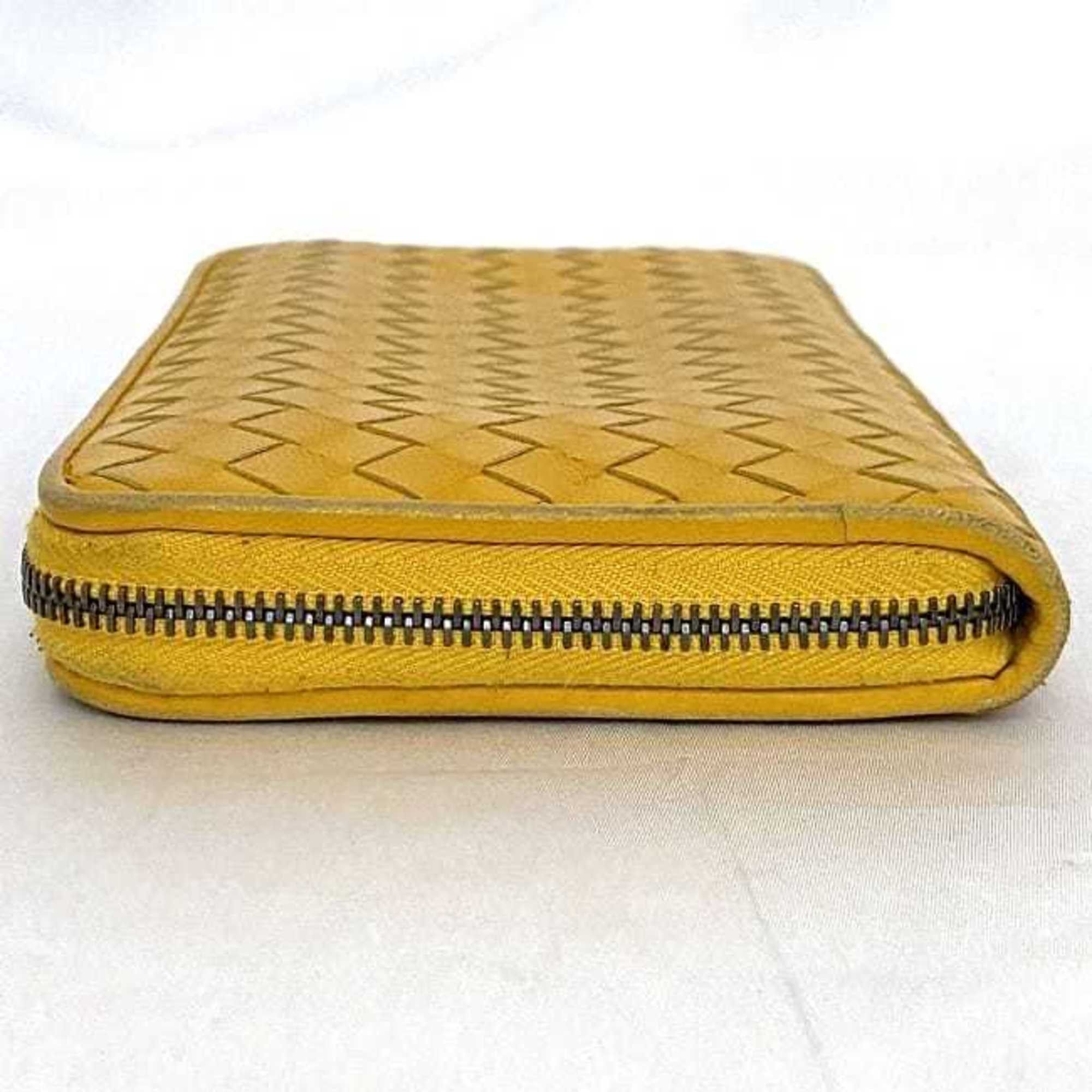 Bottega Veneta Bottega Veneta Round Long Wallet ec-21015 Yellow Intrecciato Leather BOTTEGA VENETA Women's Size ONE SIZE - 4 Thumbnail