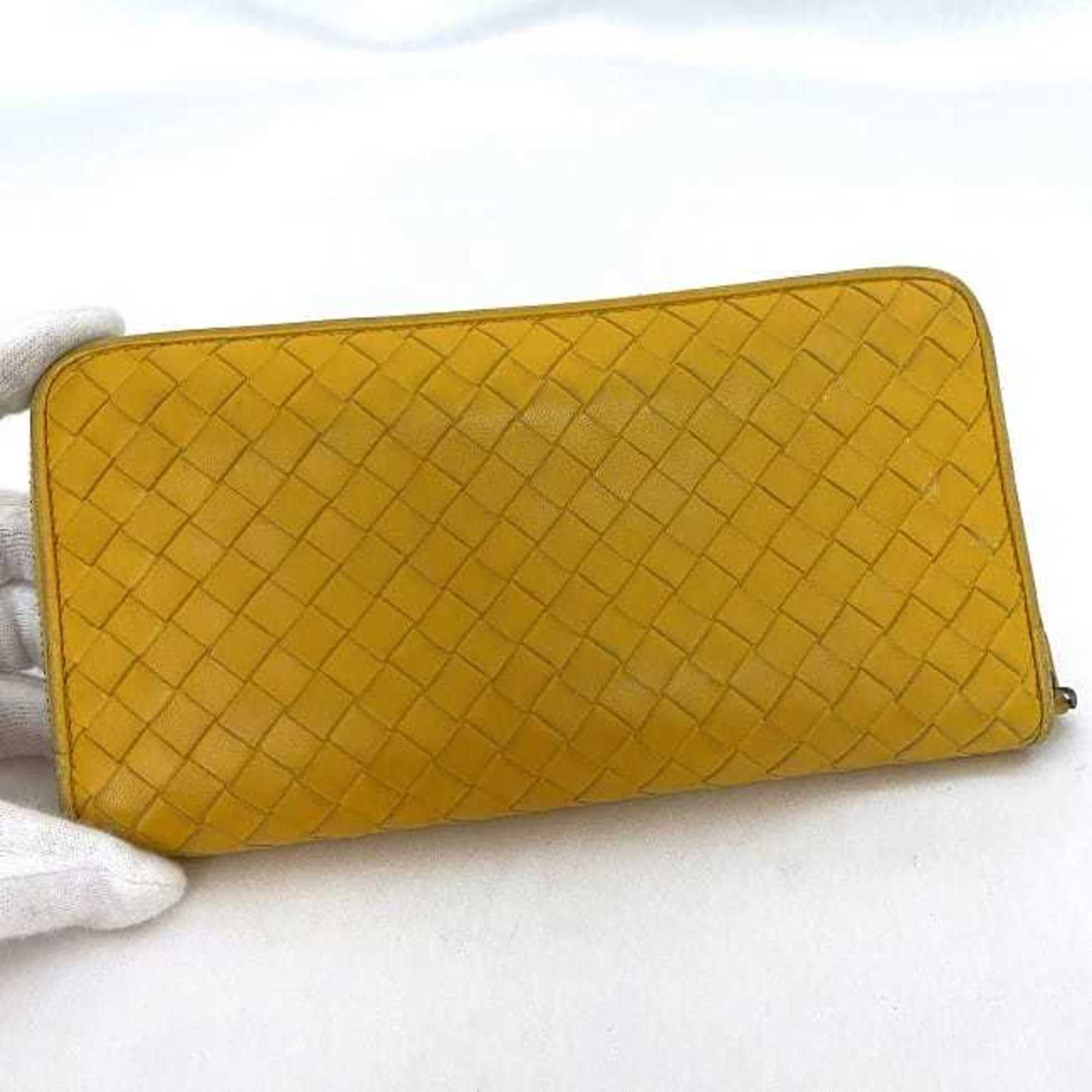 Bottega Veneta Bottega Veneta Round Long Wallet ec-21015 Yellow Intrecciato Leather BOTTEGA VENETA Women's Size ONE SIZE - 6 Thumbnail