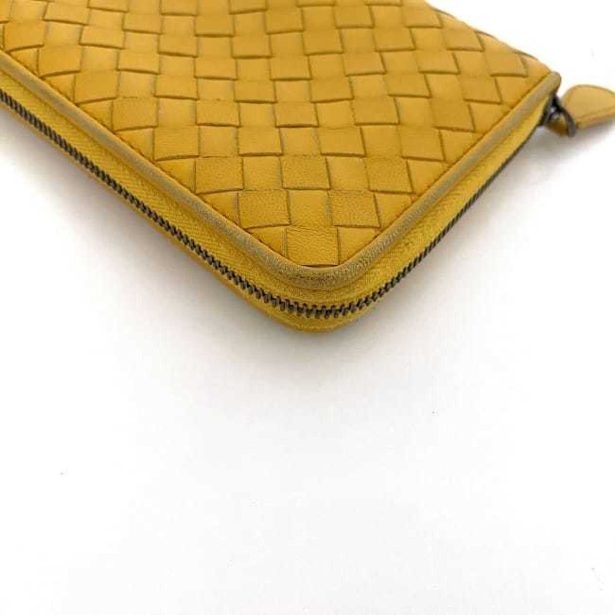 Bottega Veneta Bottega Veneta Round Long Wallet ec-21015 Yellow Intrecciato Leather BOTTEGA VENETA Women's Size ONE SIZE - 5 Thumbnail