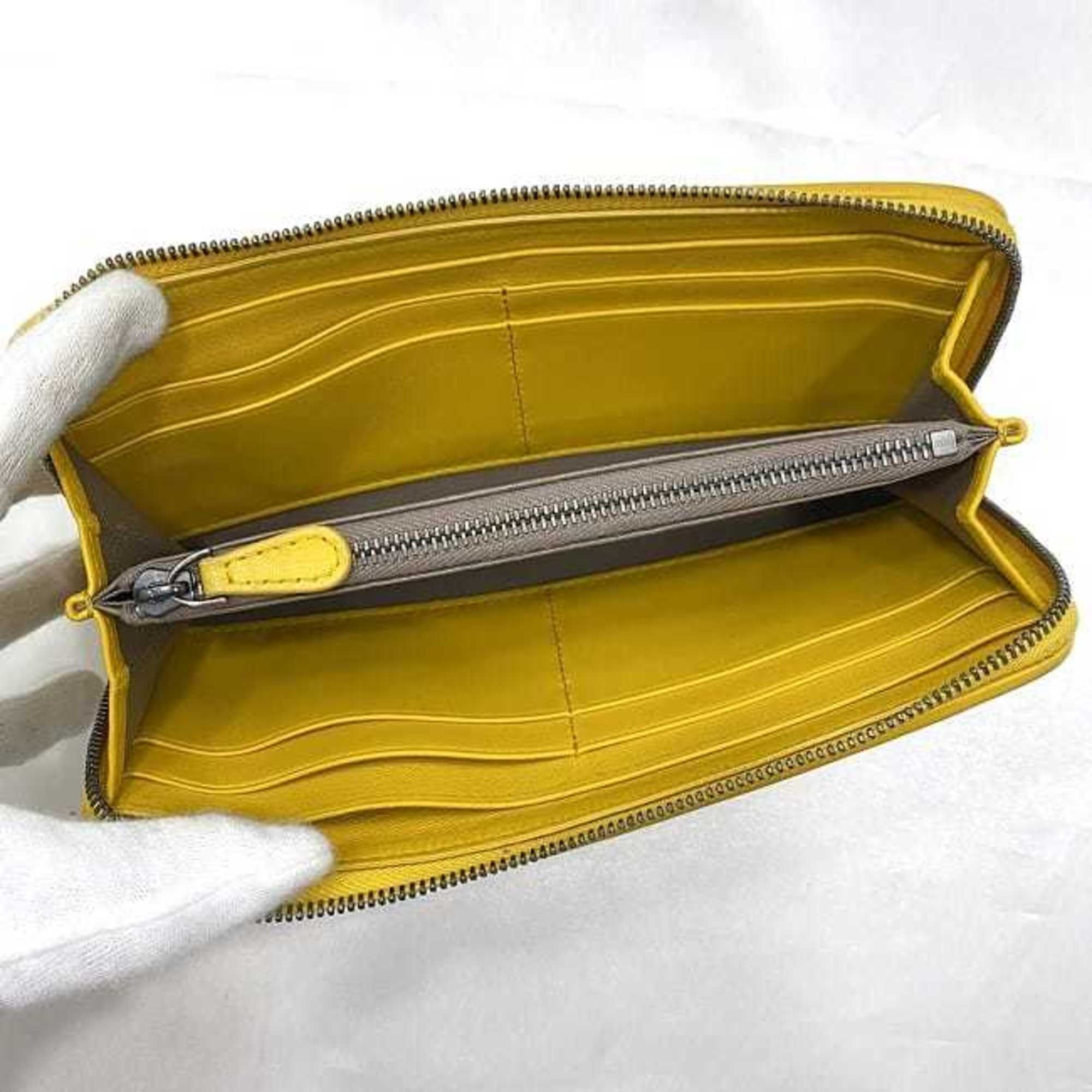 Bottega Veneta Bottega Veneta Round Long Wallet ec-21015 Yellow Intrecciato Leather BOTTEGA VENETA Women's Size ONE SIZE - 9 Thumbnail