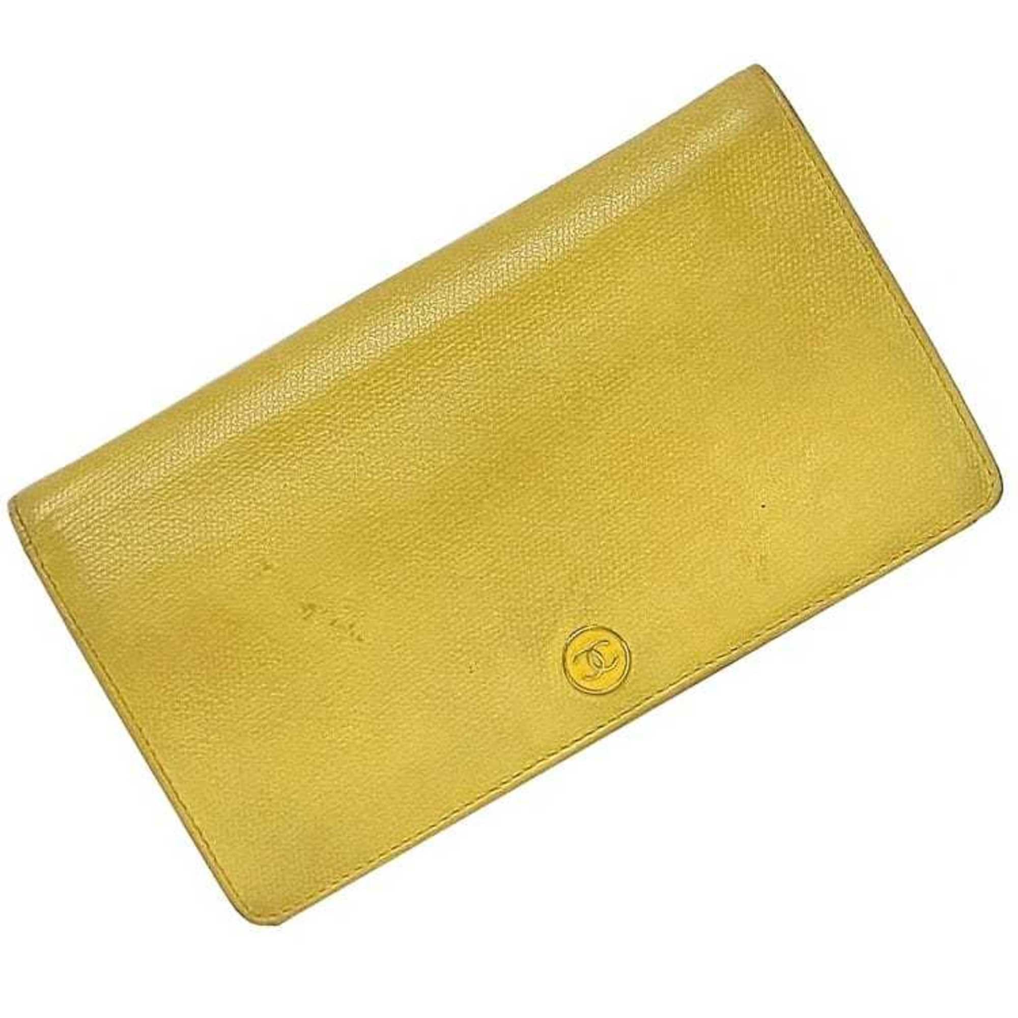 Chanel Chanel Bi-fold Long Wallet ec-21016 Yellow Coco Button A20904 Leather 9th Series CHANEL Mark Boutique Seal Included Women's Size ONE SIZE - 2 Thumbnail