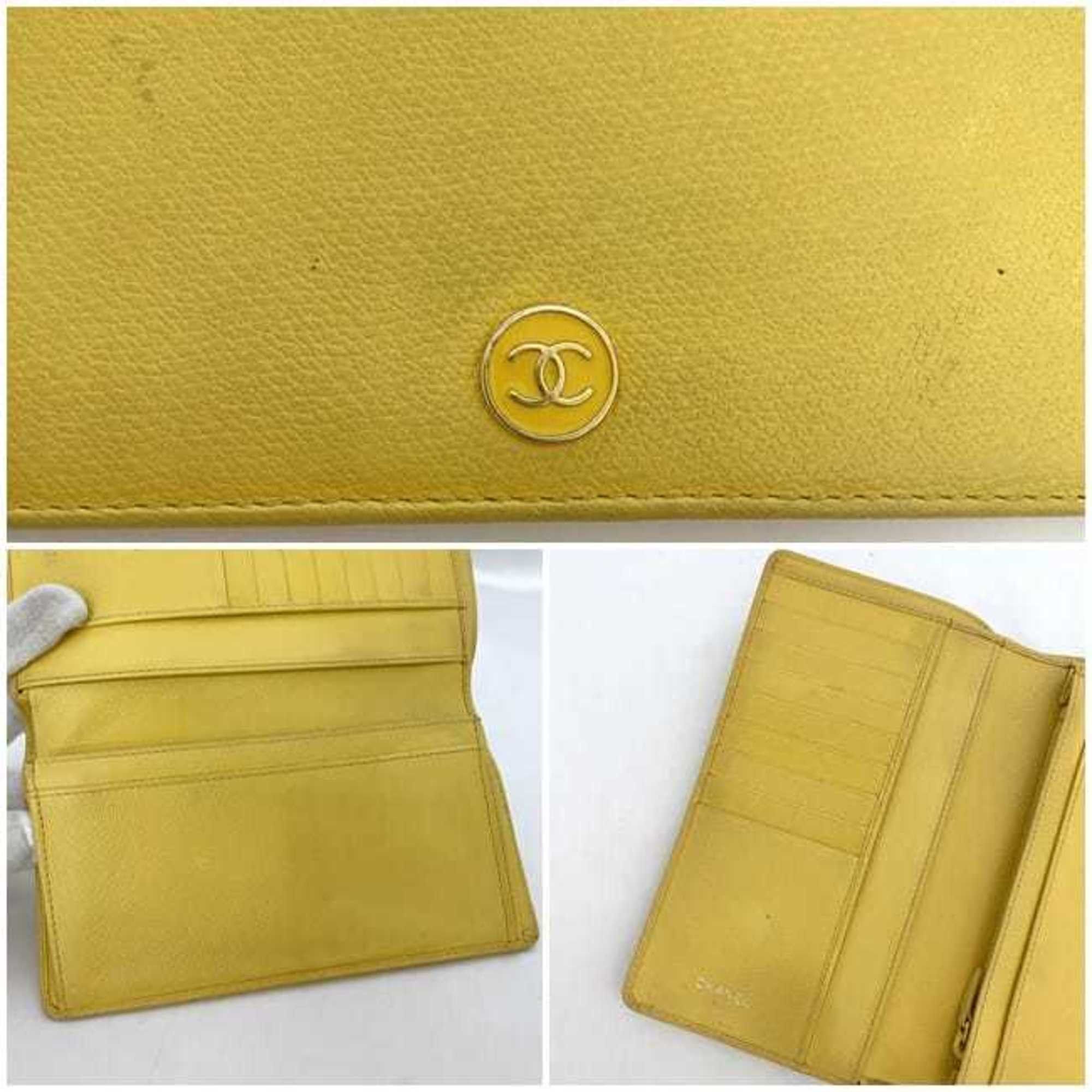 Chanel Chanel Bi-fold Long Wallet ec-21016 Yellow Coco Button A20904 Leather 9th Series CHANEL Mark Boutique Seal Included Women's Size ONE SIZE - 9 Thumbnail