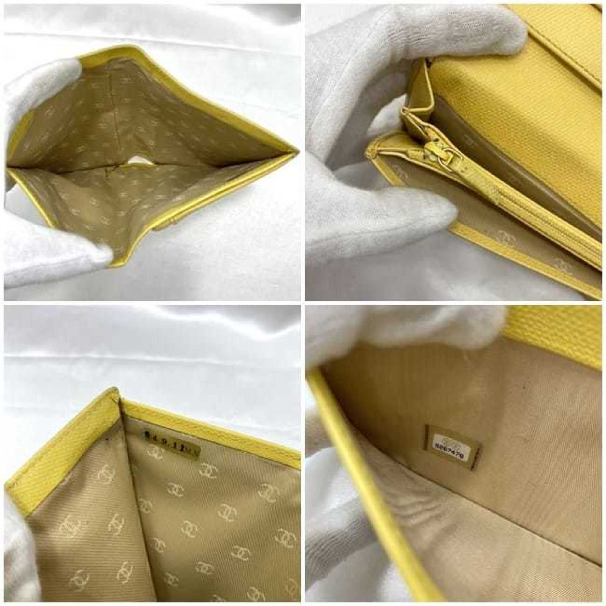 Chanel Chanel Bi-fold Long Wallet ec-21016 Yellow Coco Button A20904 Leather 9th Series CHANEL Mark Boutique Seal Included Women's Size ONE SIZE - 10 Thumbnail