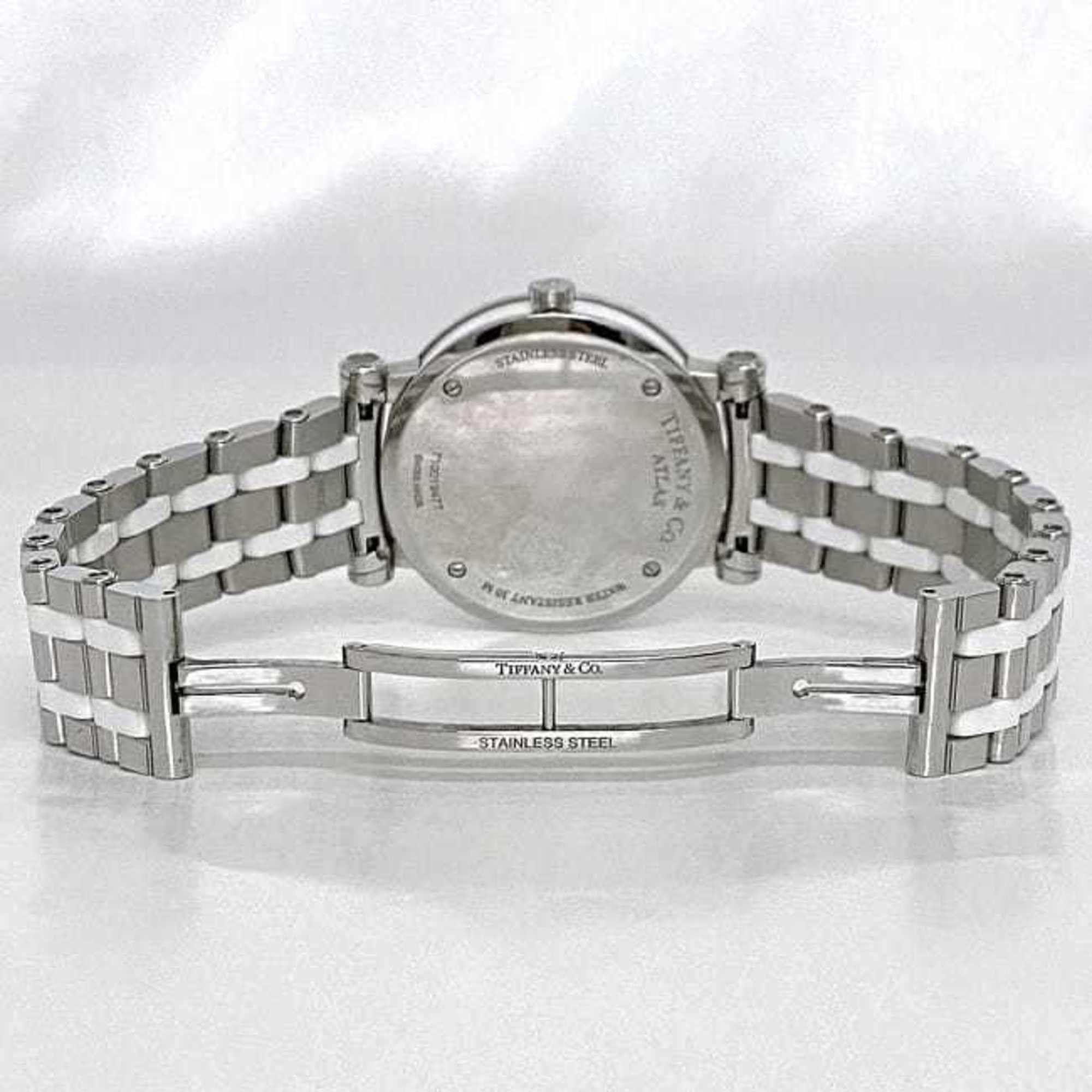 Tiffany & Co. Tiffany Watch Atlas f-21081 White Silver T10019477 36mm Men's SS Ceramic Quartz TIFFANY&Co. Round Heart Dial Battery Operated Operation Confirmed Replaced Roman Numerals Size ONE SIZE - 5 Thumbnail