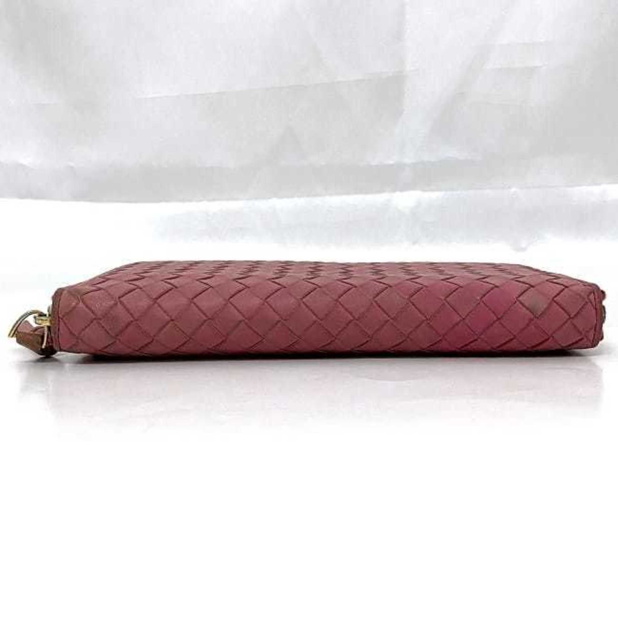 Bottega Veneta Bottega Veneta Round Long Wallet ec-21014 Pink Intrecciato Leather BOTTEGA VENETA Women's Size ONE SIZE - 4 Thumbnail