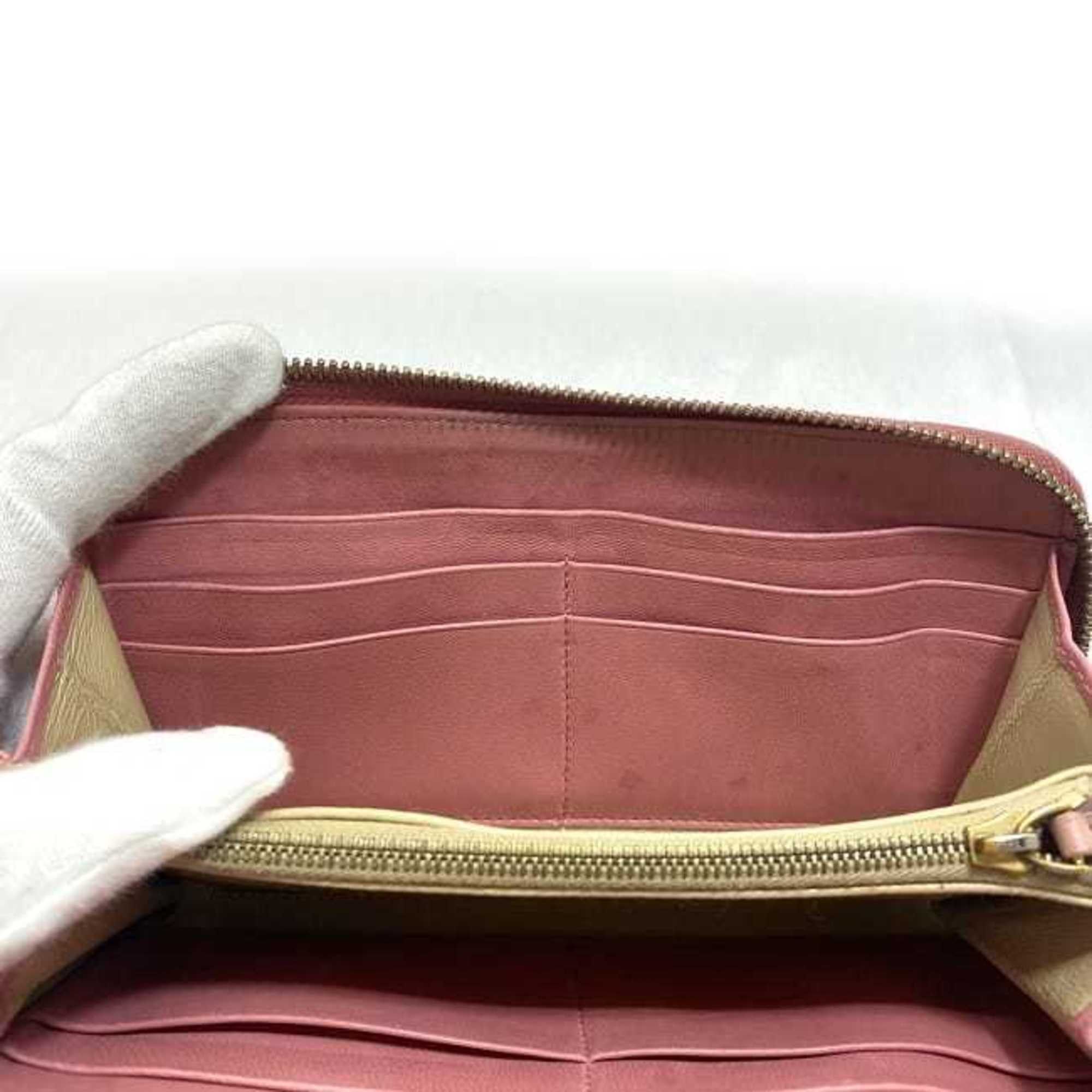 Bottega Veneta Bottega Veneta Round Long Wallet ec-21014 Pink Intrecciato Leather BOTTEGA VENETA Women's Size ONE SIZE - 10 Thumbnail
