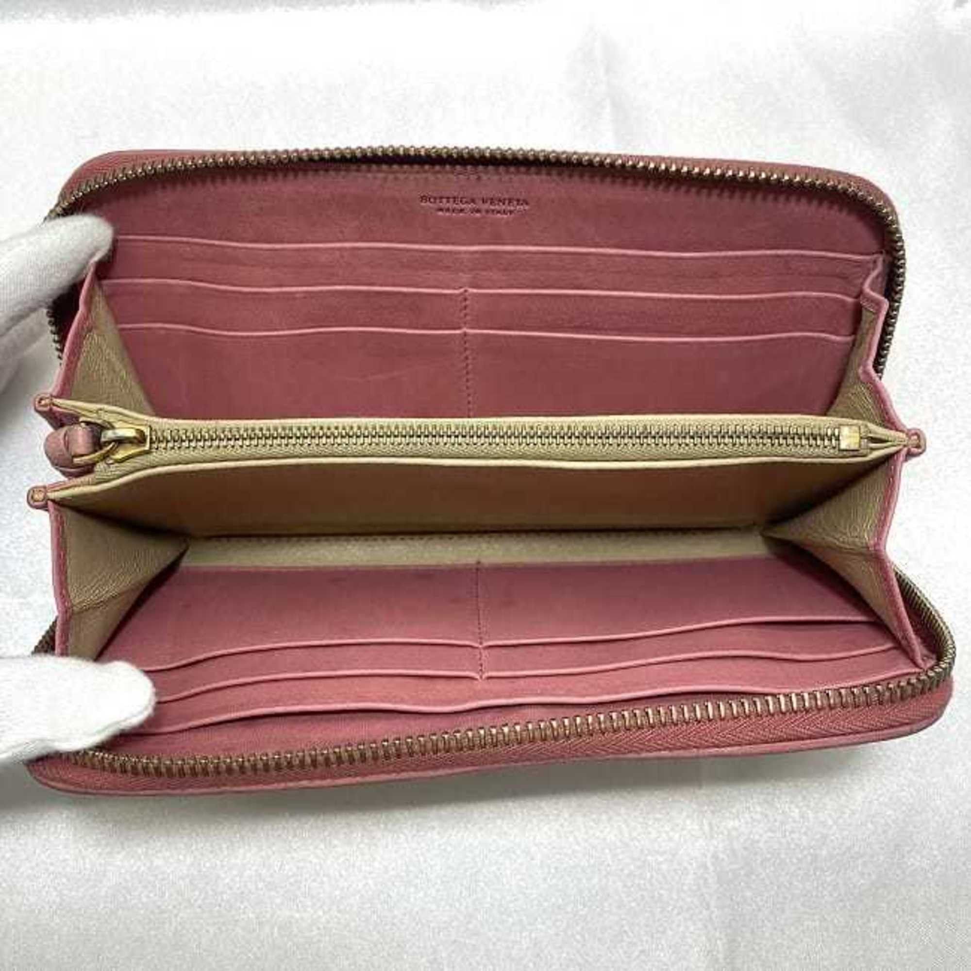Bottega Veneta Bottega Veneta Round Long Wallet ec-21014 Pink Intrecciato Leather BOTTEGA VENETA Women's Size ONE SIZE - 8 Thumbnail