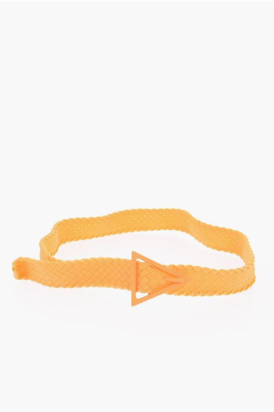 Bottega Veneta Braided-Rubber Triangle Belt in orange Size ONE SIZE - 2 Thumbnail