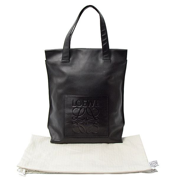 Loewe Loewe Loewe Leather Logo Tote Bag Black Leather Tote Bag 72996 in Great Condition Size ONE SIZE - 10 Thumbnail