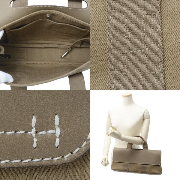 Hermes Hermes Hermes Valparaiso Long MM Canvas Handbag Canvas Handbag 73346 in Great Condition Size ONE SIZE - 4 Thumbnail