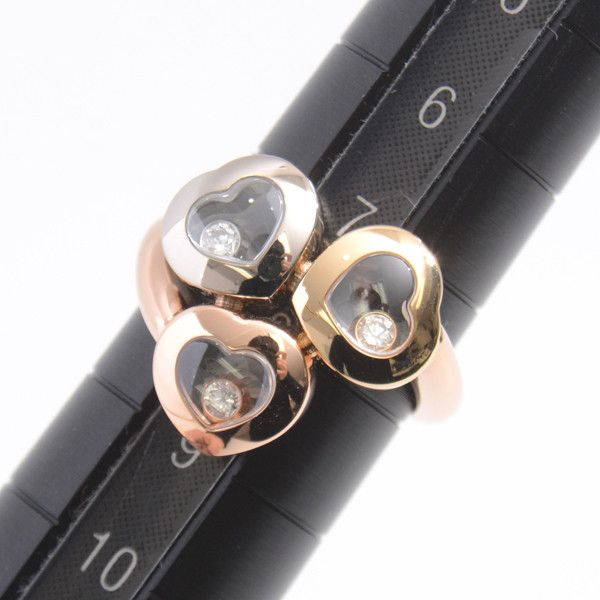 Chopard Chopard Chopard Happy Curve 3P Moving Diamond Ring 750YG×WG×PG Metal Ring 61216 in Great Condition Size ONE SIZE - 6 Thumbnail