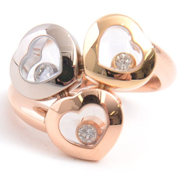 Chopard Chopard Chopard Happy Curve 3P Moving Diamond Ring 750YG×WG×PG Metal Ring 61216 in Great Condition Size ONE SIZE - 4 Thumbnail