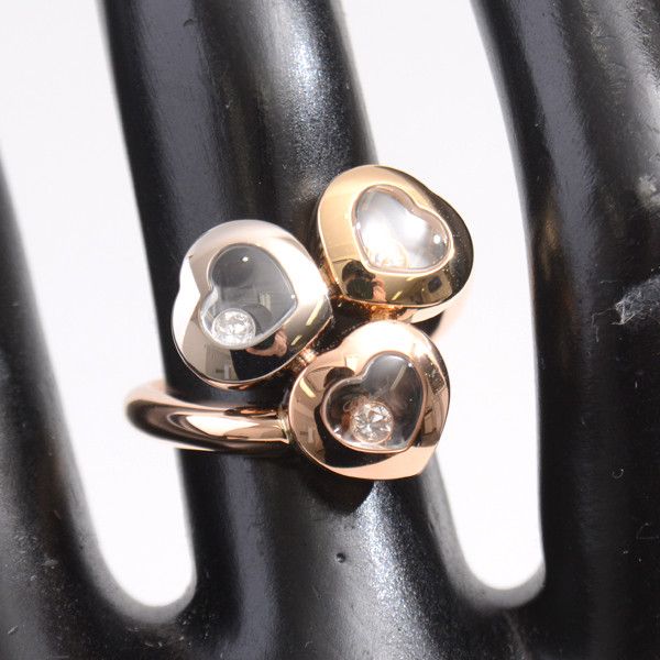 Chopard Chopard Chopard Happy Curve 3P Moving Diamond Ring 750YG×WG×PG Metal Ring 61216 in Great Condition Size ONE SIZE - 7 Thumbnail