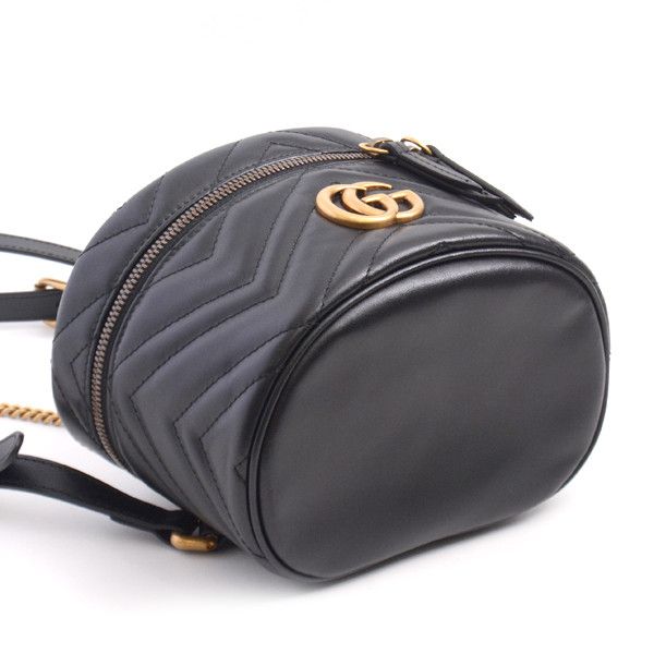 Gucci Gucci Gucci Leather Quilted Mini Backpack GG Marmont 598594 Leather Backpack 598594 in Great Condition Size ONE SIZE - 4 Thumbnail