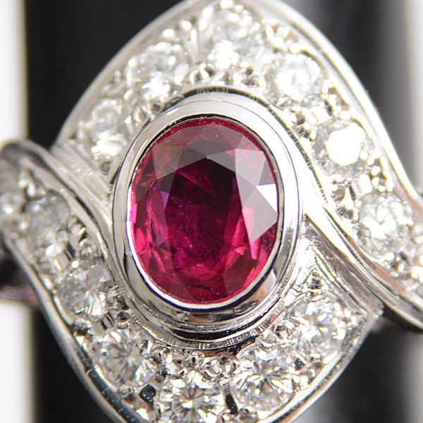 Mikimoto Mikimoto Mikimoto PT950 Ruby Diamond Design Ring Metal Ring 50869 in Great Condition Size ONE SIZE - 9 Thumbnail