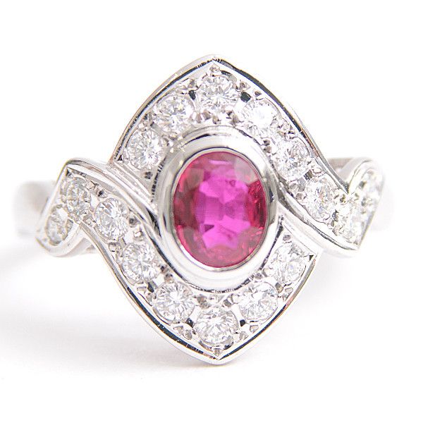 Mikimoto Mikimoto Mikimoto PT950 Ruby Diamond Design Ring Metal Ring 50869 in Great Condition Size ONE SIZE - 4 Thumbnail