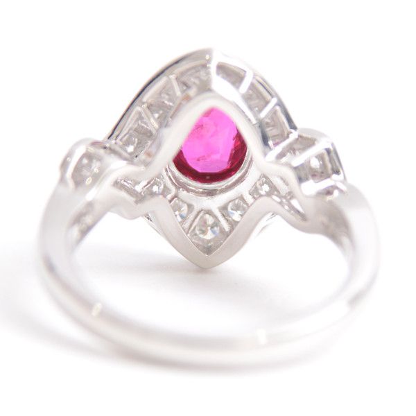 Mikimoto Mikimoto Mikimoto PT950 Ruby Diamond Design Ring Metal Ring 50869 in Great Condition Size ONE SIZE - 3 Thumbnail