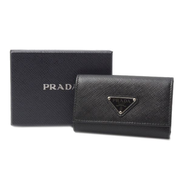 Prada Prada Prada Saffiano 4-Key Case Black Leather Key Holder 74401 in Great Condition Size ONE SIZE - 9 Thumbnail