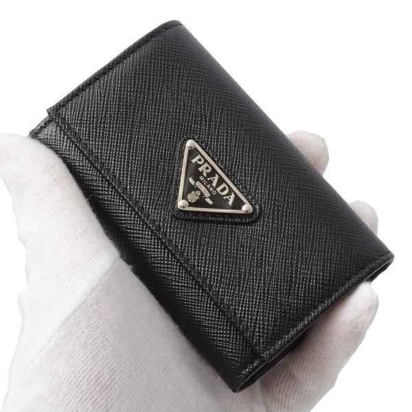 Prada Prada Prada Saffiano 4-Key Case Black Leather Key Holder 74401 in Great Condition Size ONE SIZE - 6 Thumbnail
