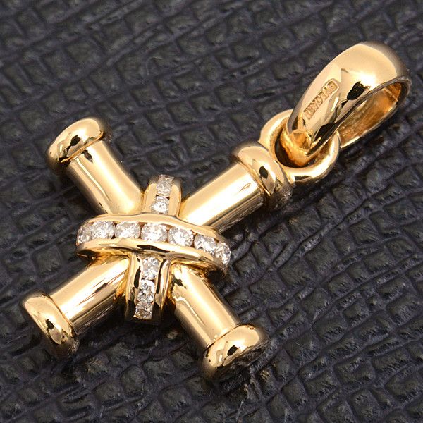 Bvlgari Bvlgari Bvlgari Passo Doppio Cross Diamond Pendant Top 750YG Metal Pendant 73650 in Great Condition Size ONE SIZE - 7 Thumbnail