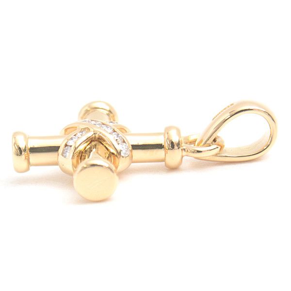 Bvlgari Bvlgari Bvlgari Passo Doppio Cross Diamond Pendant Top 750YG Metal Pendant 73650 in Great Condition Size ONE SIZE - 2 Thumbnail