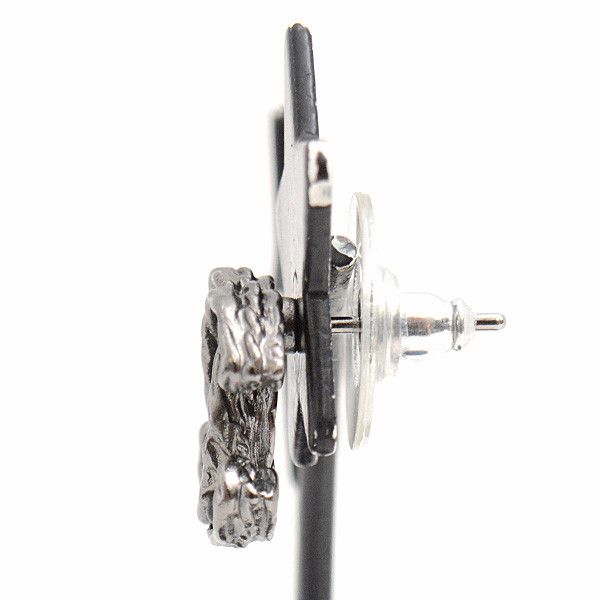 Chanel Chanel Chanel Coco Mark Black Stone Metal Earrings Metal Earrings 74759 in Great Condition Size ONE SIZE - 7 Thumbnail