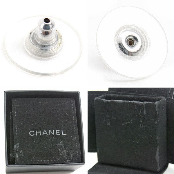 Chanel Chanel Chanel Coco Mark Black Stone Metal Earrings Metal Earrings 74759 in Great Condition Size ONE SIZE - 10 Thumbnail
