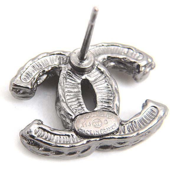 Chanel Chanel Chanel Coco Mark Black Stone Metal Earrings Metal Earrings 74759 in Great Condition Size ONE SIZE - 3 Thumbnail