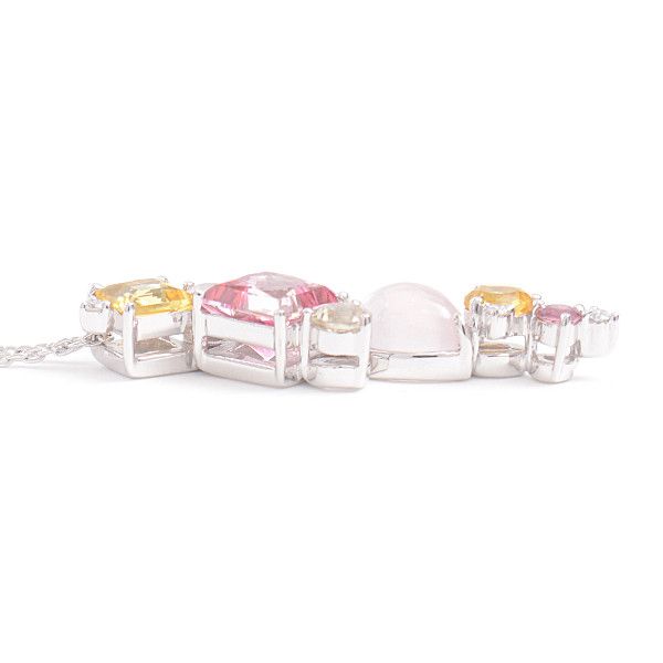 Other Other 4℃ K18WG Diamond Multi-Stone Necklace White Gold Metal Necklace 62674 in Great Condition Size ONE SIZE - 4 Thumbnail
