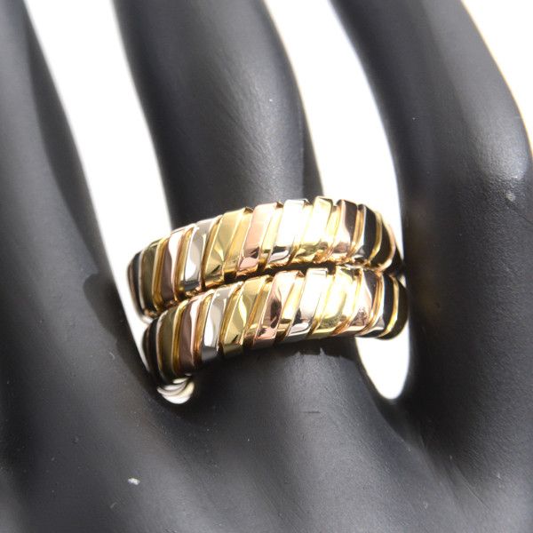 Bvlgari Bvlgari Bvlgari Tubogas Tri-Color Gold Ring 14 Unisex Metal Ring 71065 in Great Condition Size ONE SIZE - 7 Thumbnail
