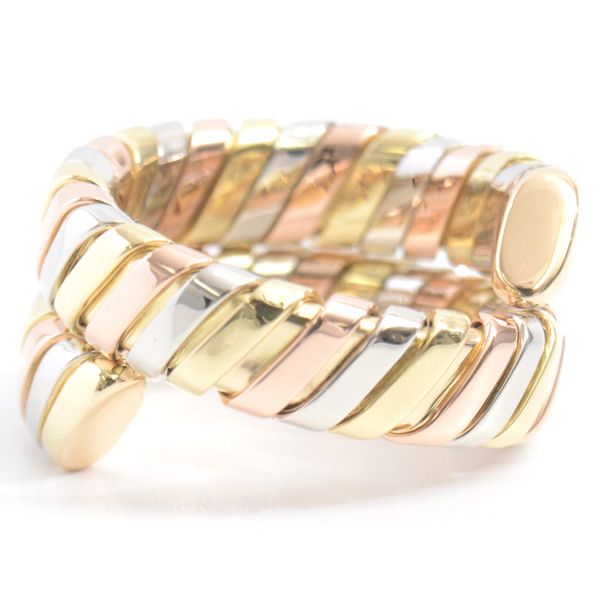 Bvlgari Bvlgari Bvlgari Tubogas Tri-Color Gold Ring 14 Unisex Metal Ring 71065 in Great Condition Size ONE SIZE - 4 Thumbnail