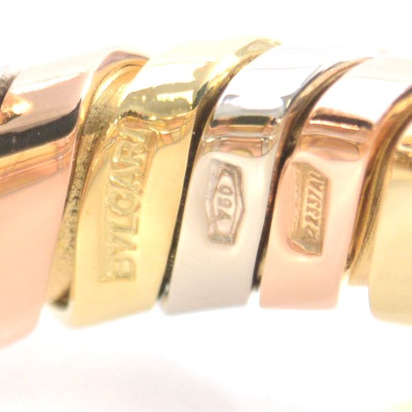 Bvlgari Bvlgari Bvlgari Tubogas Tri-Color Gold Ring 14 Unisex Metal Ring 71065 in Great Condition Size ONE SIZE - 5 Thumbnail
