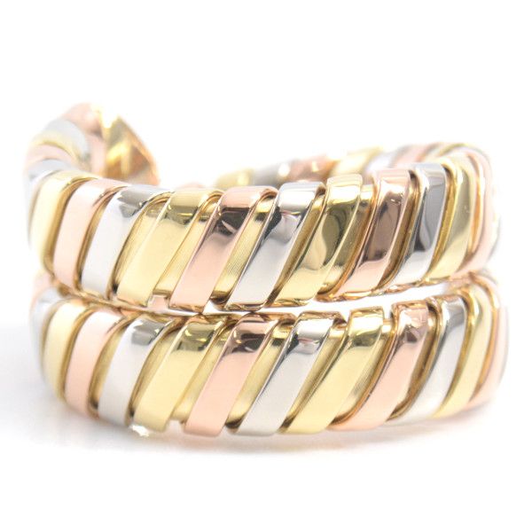 Bvlgari Bvlgari Bvlgari Tubogas Tri-Color Gold Ring 14 Unisex Metal Ring 71065 in Great Condition Size ONE SIZE - 3 Thumbnail