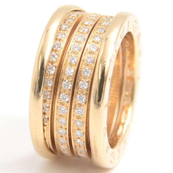 Bvlgari Bvlgari Bvlgari B-ZERO1 Full Diamond Ring 750YG 52 Metal Ring 72138 in Great Condition Size ONE SIZE - 4 Thumbnail