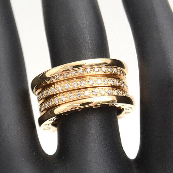 Bvlgari Bvlgari Bvlgari B-ZERO1 Full Diamond Ring 750YG 52 Metal Ring 72138 in Great Condition Size ONE SIZE - 7 Thumbnail