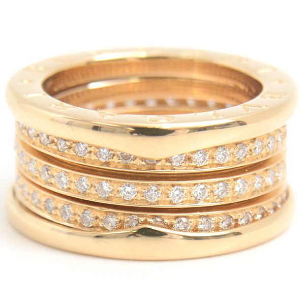 Bvlgari Bvlgari Bvlgari B-ZERO1 Full Diamond Ring 750YG 52 Metal Ring 72138 in Great Condition Size ONE SIZE - 3 Thumbnail