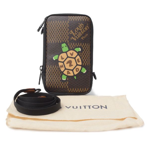 Louis Vuitton Louis Vuitton Louis Vuitton Damier Giant Double Phone Pouch NIGO Collaboration N40377 Canvas Crossbody Bag N40377 in Great Condition Size ONE SIZE - 10 Thumbnail