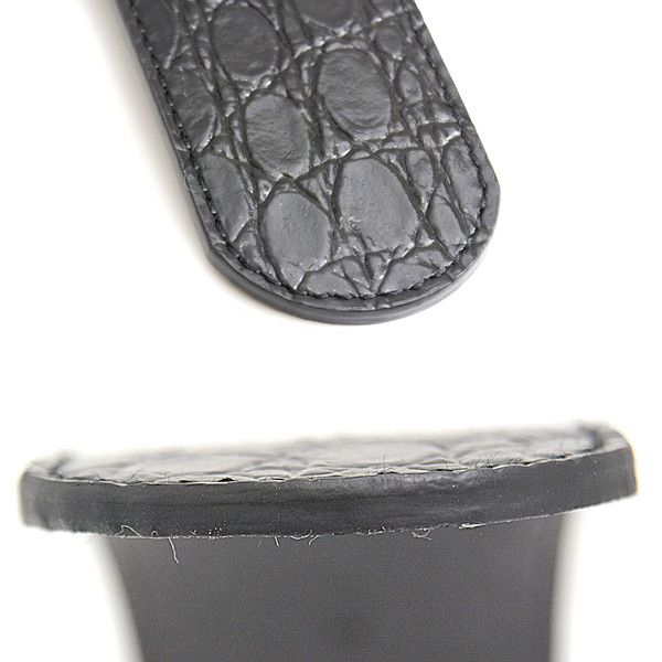 Gucci Gucci Gucci Men's Double G Buckle Croc Embossed Leather Belt Leather Belt 71866 in Great Condition Size ONE SIZE - 4 Thumbnail