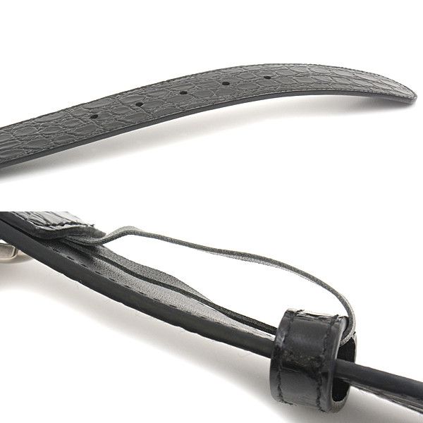 Gucci Gucci Gucci Men's Double G Buckle Croc Embossed Leather Belt Leather Belt 71866 in Great Condition Size ONE SIZE - 3 Thumbnail
