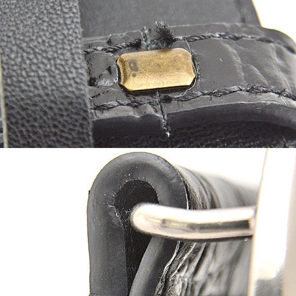 Gucci Gucci Gucci Men's Double G Buckle Croc Embossed Leather Belt Leather Belt 71866 in Great Condition Size ONE SIZE - 8 Thumbnail